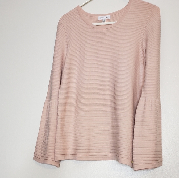 Calvin Klein Bell Sleeve Blouse Top Bohemian Cottagecore Barbiecore Designer - Picture 2 of 15